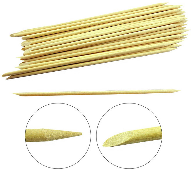 꽃단장 네일아트 네일스톤재료 피커 오렌지 우드스틱, 1개