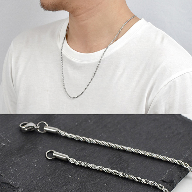 鋼鍊 2MM 螺旋麻花鋼製項鍊 NB976
