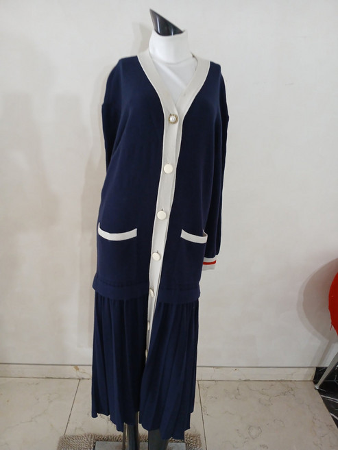 [중*고] 021 SJYP 니트 플리츠 롱자켓 55 (NB11391)