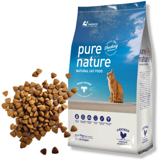 퓨어네이쳐 캣 고양이 사료 치석제거 가수분해, 5kg, 1개, 가수분해닭