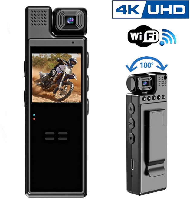 EMITAIM wifi 4K 휴대용 미니 액션캠 카메라 크로니클 바디캠 녹음기 블랙박스 이동감지 야시렌즈, YHD398Pro