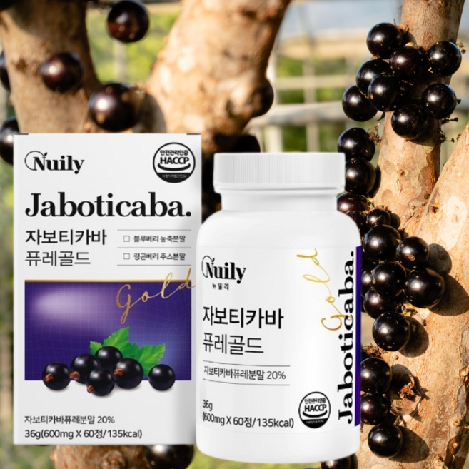 [상상건몰] 100% 브라질산 블루베리 링돈베리 분말 함유 뉴일리 자보티카바 퓨레 골드, 6박스, 30회분