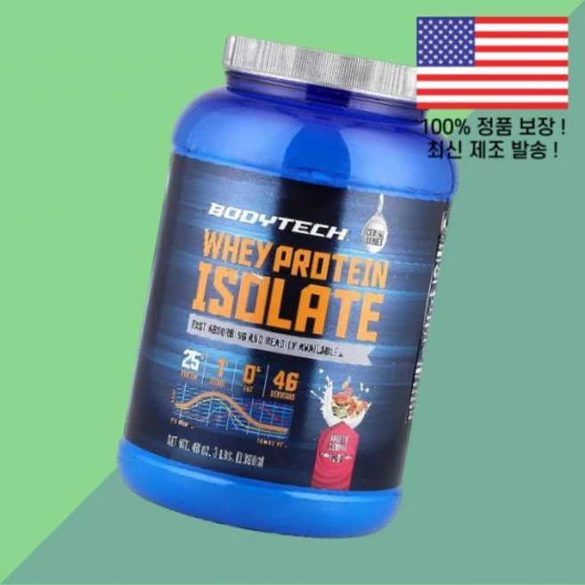 바디테크 분리 유청 단백 웨이 아이솔레이트 프로틴 과일 후루츠 시리얼 3파운드 1360g BodyTech Whey Protein Isolate Fruity Cereal 3lbs - 쿠팡
