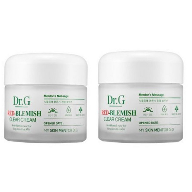 [1+1 상품]정품 DR.G 닥터지 레드 블레미쉬 클리어 크림 70ml+70ml 닥터지수분크림 닥터지레드수분크림 진정수분크림 보습크림 민감피부용 여드름피부용 저자극화장품 저자극, 70ml, 2개