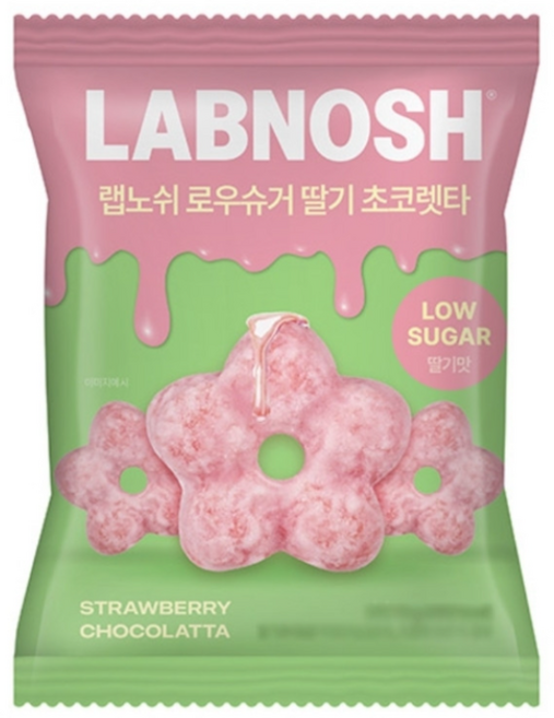 랩노쉬 로우슈거딸기초코렛타 대용량 편의점 과자 16개 1박스, 76g