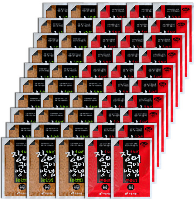 푸른식품 장어구이양념 순한맛x25+매운맛x, 25개, 50g