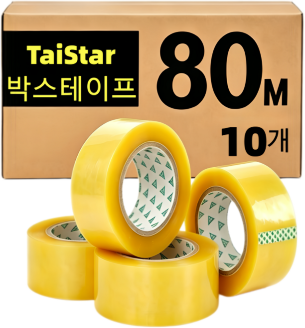 8위 - TaiStar 투명 박스테이프 80m X48mm T856-053, 10개
