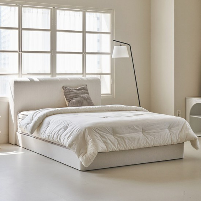 포더홈 파운드 수납침대 SS 확장형 + 와이드 매거진랙 세트 방문설치, 크림