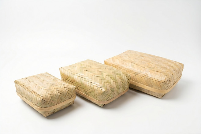 대나무 도시락 직사각 바구니 곶감 피크닉 떡 포장 다도 보이차 디저트 설날 명절 수납, 내츄럴, 1개