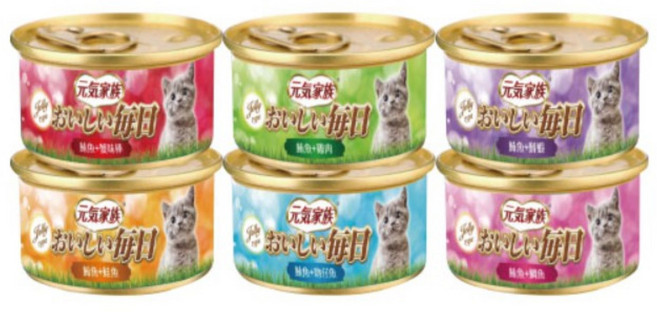元氣家族 貓罐頭 80g 紅肉系列 24罐裝, 1個, 1箱(全部鮪魚+鯛魚)