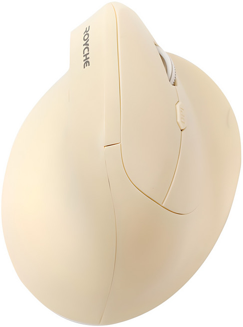 로이체 인체공학 저소음 버티컬 멀티페어링 충전식 블루투스 무선 마우스, RX-750V, 레몬 아이보리
