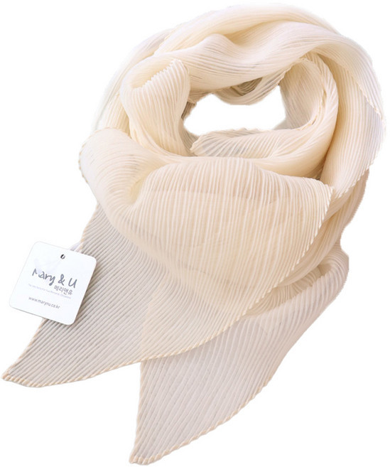 메리앤유 실키 플리츠 쁘띠 미니 주름 스카프