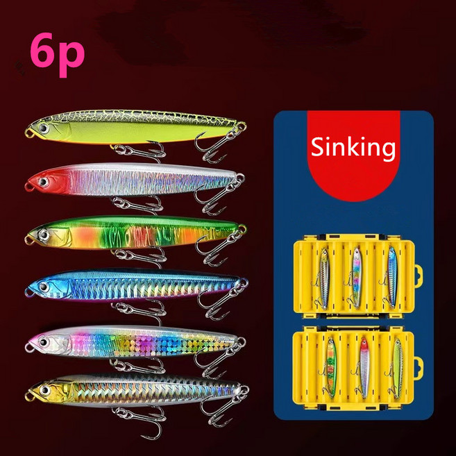 뉴 싱킹미노우 쇼크 로켓 루어낚시미끼 양면태클박스포함 24g 6개입, 1세트, 320g, 6종