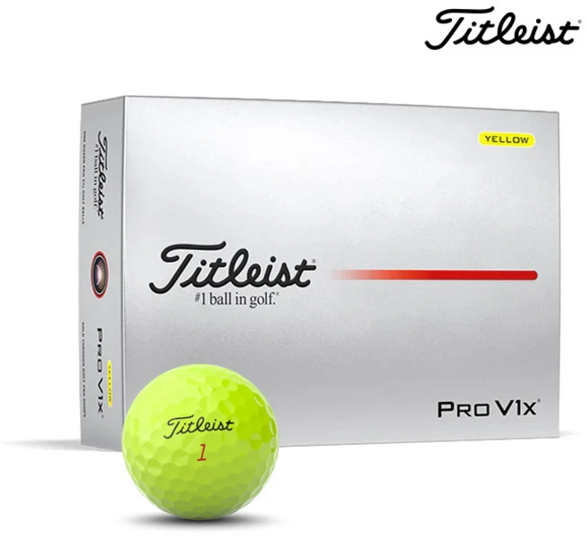 타이틀리스트 2025 PRO V1X 더즌 골프공 4피스, 옐로우, 12개입, 1개 - 쿠팡