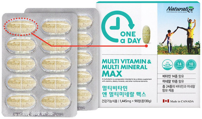 네추럴라이즈 원어데이 멀티비타민 앤 멀티미네랄 맥스, 90정, 1개