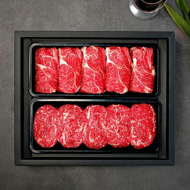 [국제식품]1+등급 한우 냉장 구이혼합1호 1.8kg(등심800g+불고기1kg), 1세트