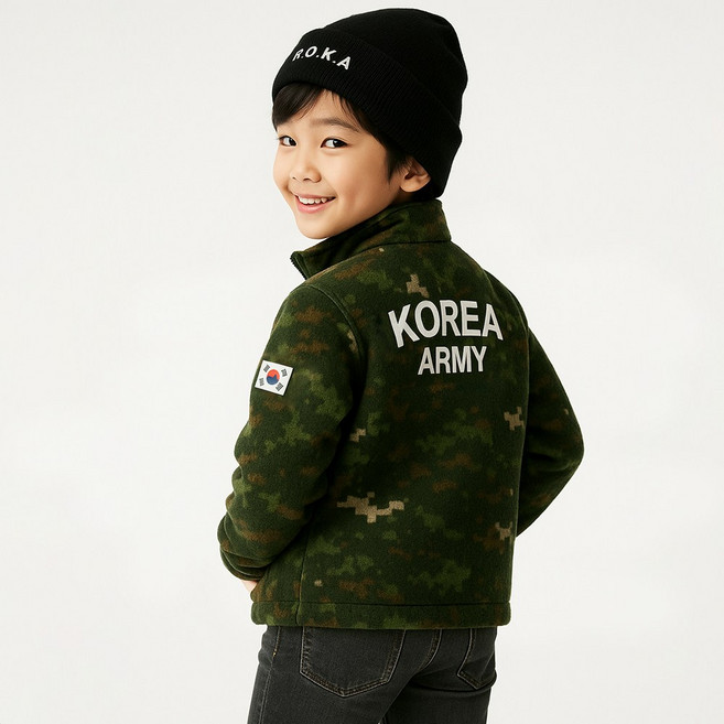 아동 키즈 로카 집업 후리스 군용 밀리터리 플리스