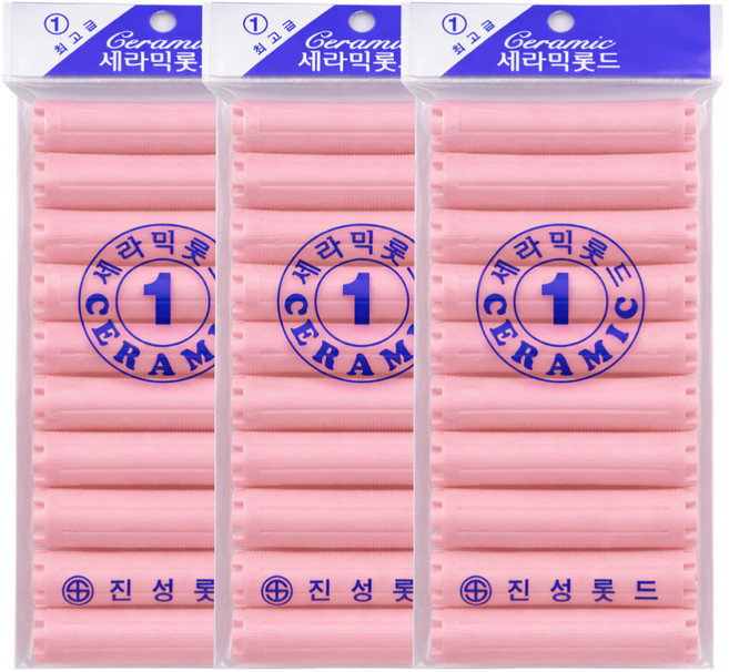 오라이브 진성 셀프파마 세라믹 헤어 롯드 1호, 3개, 핑크