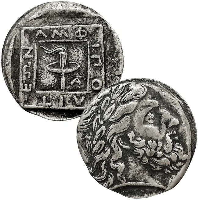 쿠쿠스토어 골동품 그리스 은화 호머 서사시 고대 동전 달 뮤즈 태양신 제우스 별자리 성인, 04 얼룩덜룩한