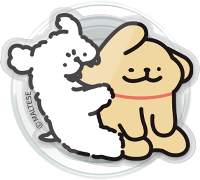 몰티즈 데일리라이프 아크릴 맥세이프 스마트톡, 물엇댕댕커플, 1개