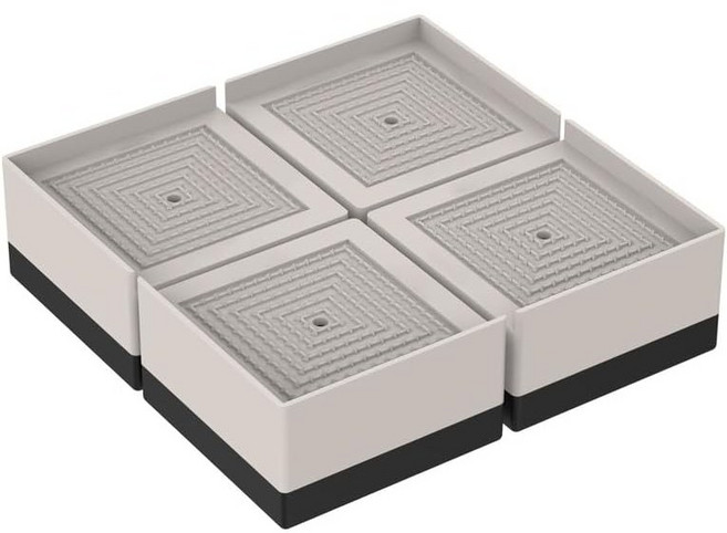 L자형 세탁기 냉장고 건조기 받침대 방진 고무 높이조절 가구 다리 보호발, 화이트, 1세트