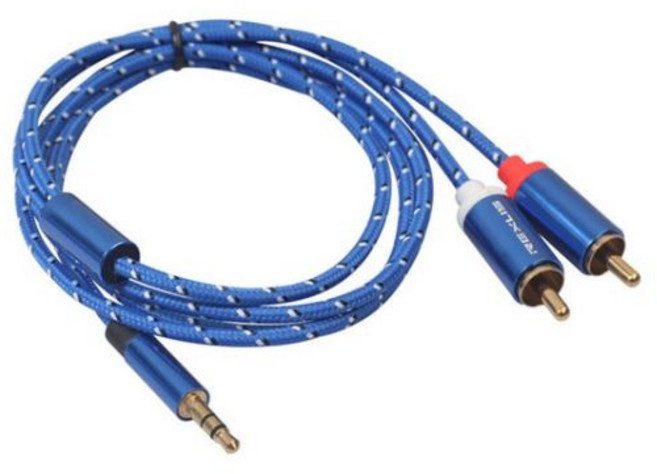 RCA 케이블 3.5mm 잭 남성 2 이어폰 Aux 오디오 분배기 케이블 앰프 전화 Edifer 홈 시어터 헤드폰, 01 Blue_02 3m, 1개