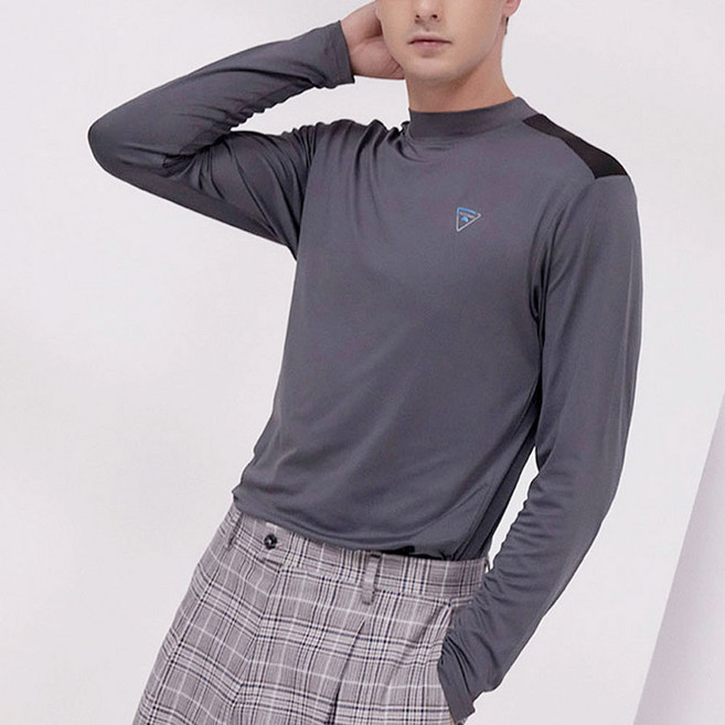 WB 약 기모 티셔츠 반폴라 남자 남성 겨울 티 보온 기모티