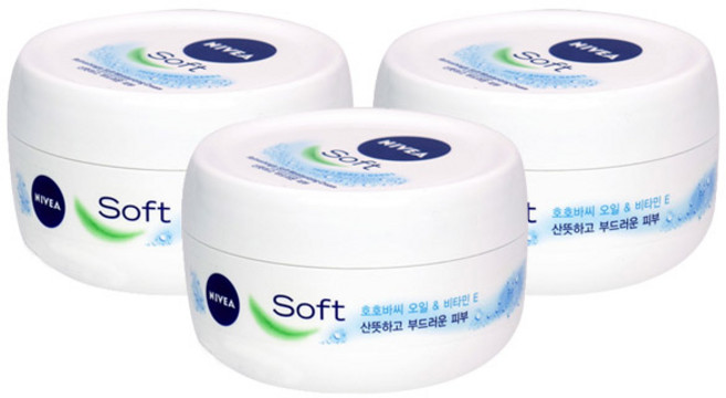 니베아 소프트 리프레싱 모이스처라이징 크림, 200ml, 3개