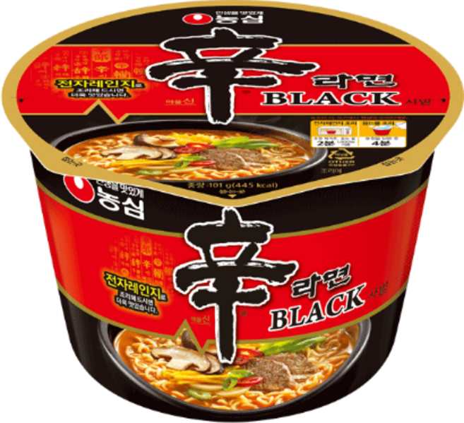 농심 신라면 블랙 사발 컵라면 101 g, 2개