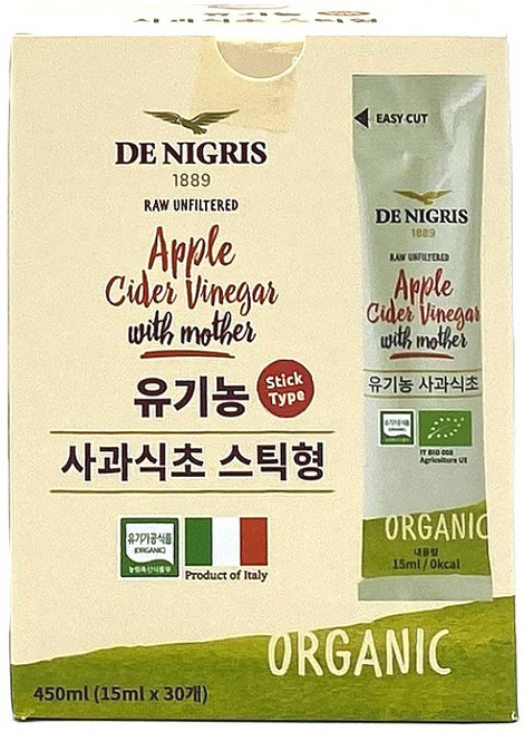 데니그리스 유기농 사과식초 스틱형 30p, 450ml, 1개