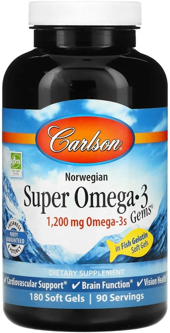 노르웨이 수퍼 오메가3 단백질 비타민D 칼슨 omega3 600mg 180 캡슐, 1개, 180정 - 쿠팡