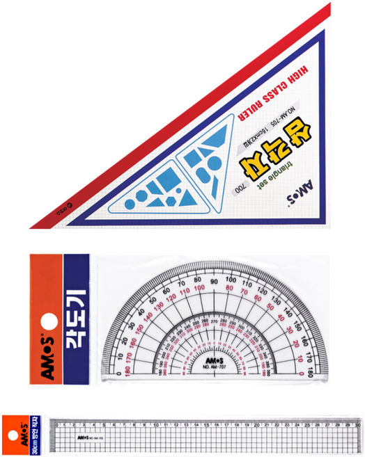 더이안 아모스 삼각자 각도기 방안직자 30cm 제도용자 모양자 방안자 플라스틱자, 방안 직자 30cm