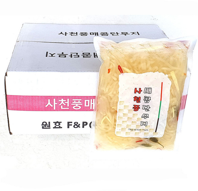 새마원 사천풍 매콤단무지 채 4mm 1kg 매운 아삭 얇은 쫄깃 꼬들 단무지, 10개