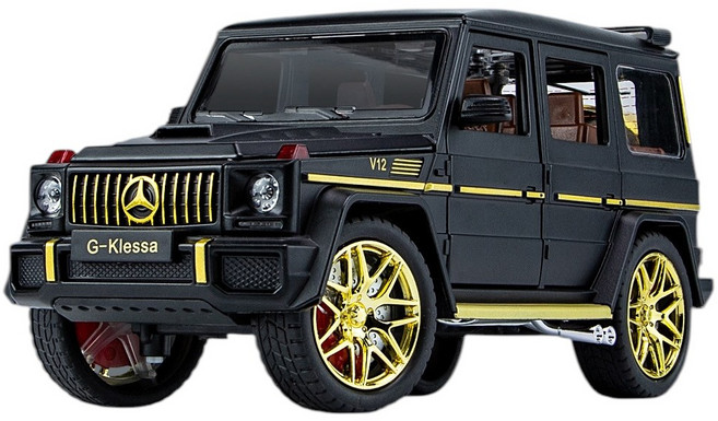 다이캐스트 1:24 벤츠 지바겐 AMG G63 모델 합금 풀백 자동차 모형, 1개, 블랙