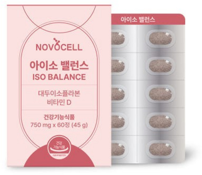 노보셀 아이소 밸런스 대두이소플라본 비타민D 여성 에스트로겐 영양제 [원산지:국산(충청남도 당진시)], 1개, 60정
