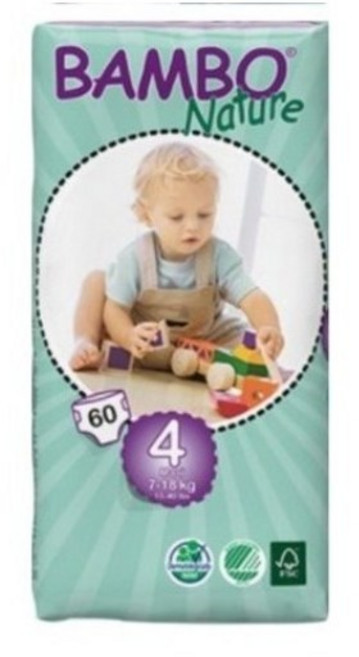 밤보네이처 대용량 맥시 밴드형 기저귀 아동공용 4단계 (7~18kg), 60매