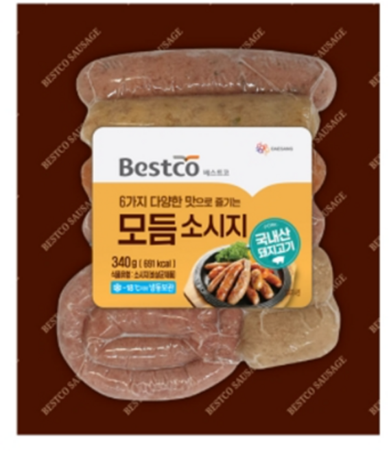 베스트코 모듬 소시지, 340g, 5개