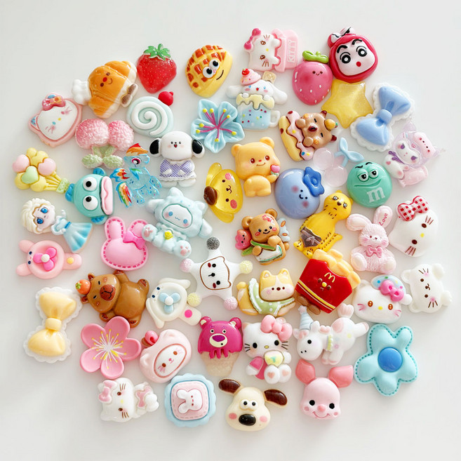 중복없는 귀여운 데코덴 파츠, 1세트, 50개
