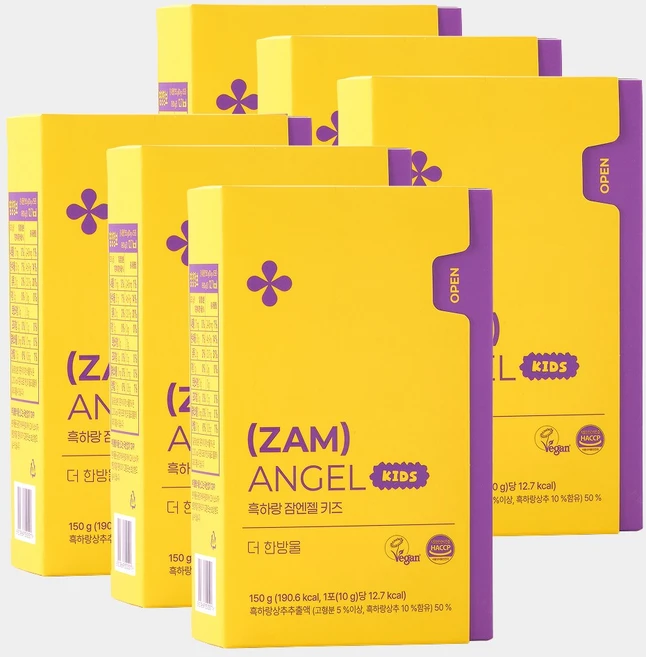 더한방울 흑하랑 잠엔젤 키즈 6박스(90포), 150g, 6개 - 쿠팡