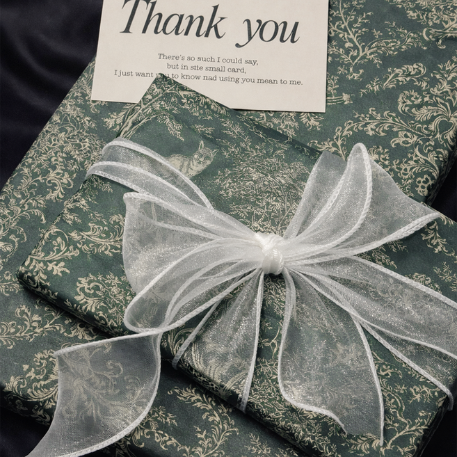 포포샵 고급 프리미엄 종이 선물 포장지, 10개, 앤티크 그린