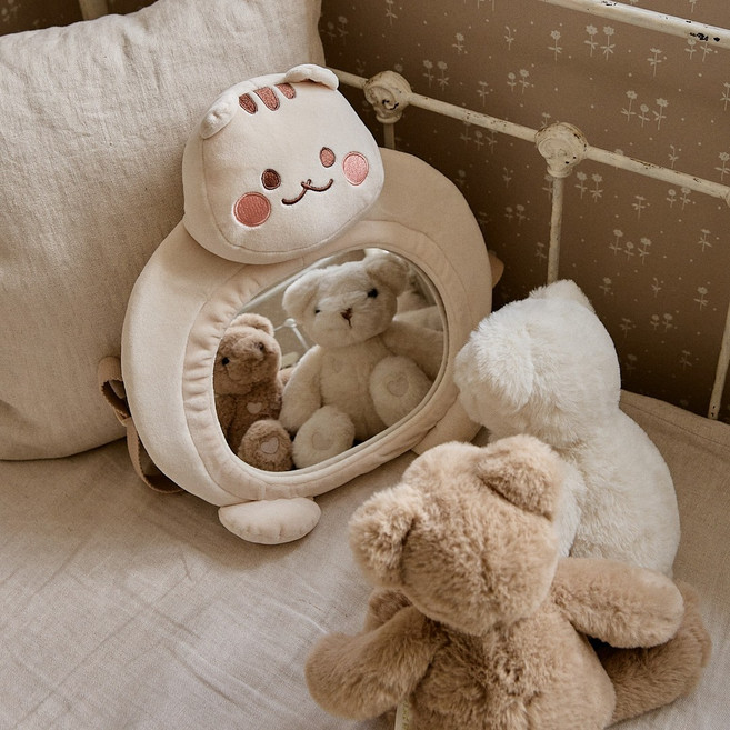 돗투돗 카시트 후방거울 돗람이 아기 차량용 뒤보기 거울 안전 유아, 베이지, 1개