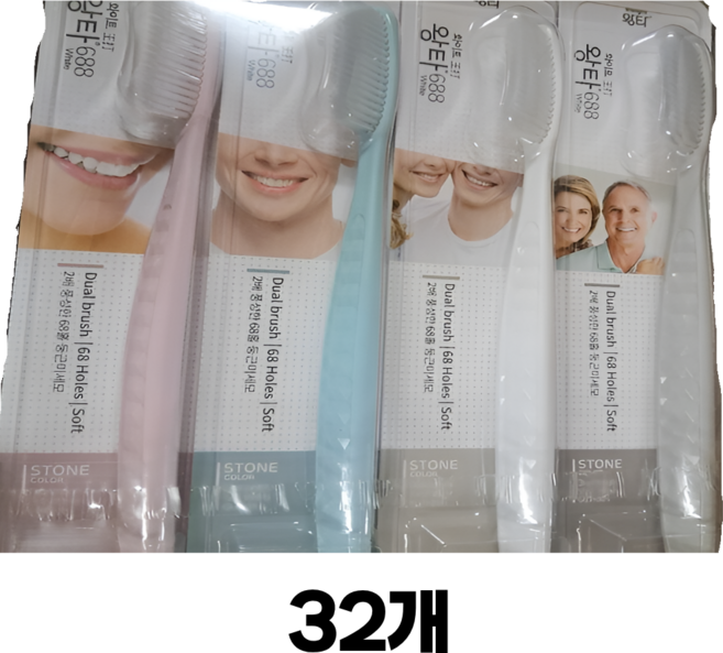 왕타칫솔 실속팩 (스톤화이트 구성), 1개입, 32개