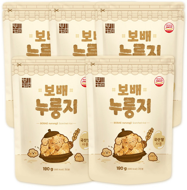 국산쌀 보배 누룽지 180g 지퍼백 -, 10개