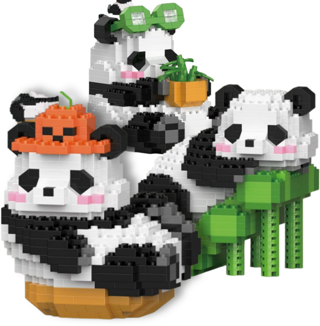 [나노킹-감성블럭] 판다 W 시리즈 나노블럭 DN050, 3개, B 세트