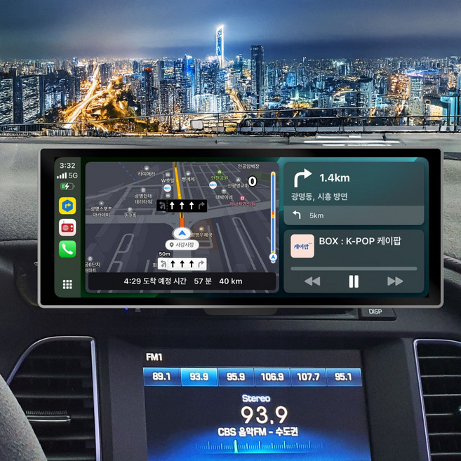 폰차로2S 안드로이드 오토 올인원 카플레이 모니터 내비게이션 초고속무선 매립느낌 간편설치, 폰차로2S 2세트 (본체+대포거치대+고속시가잭)