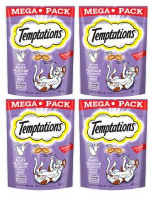 템테이션 메가팩 부드러운 우유맛 4개, 160g