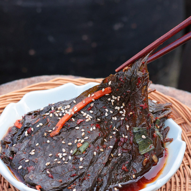 깻잎장아찌 양념 깻잎지 국산 반찬 순창 허씨전통식품, 500g