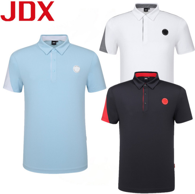 JDX 제이디엑스 24년 가을 상품 세일!! 남성 와펜 소매 배색 반팔 티셔츠 X1TSVQ3501