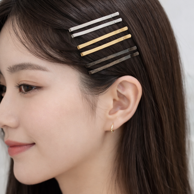 고퀄리티 무광 매트 기본 스지 일자 실핀 2p 세트 Made in Korea 한국 생산