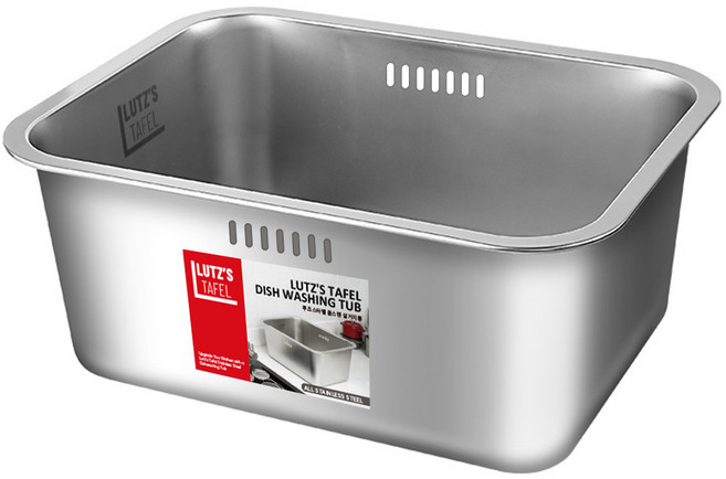 루츠스타펠 스텐 사각 설거지통 10L, 실버, 1개